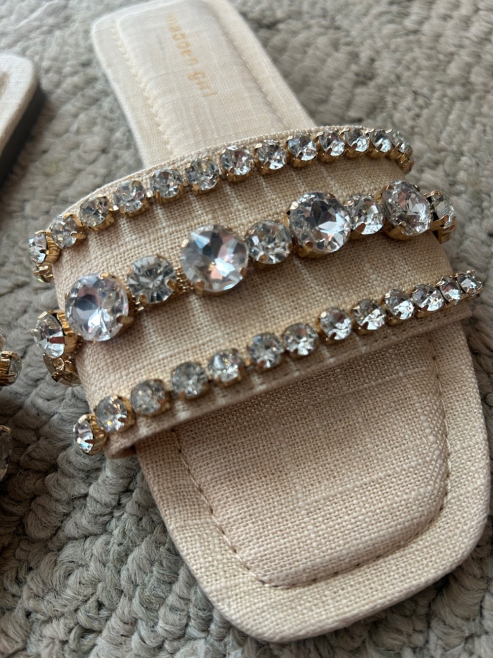 Madden Girl Beaded Slide Sandals in Natural Multi - Picture 12 of 14